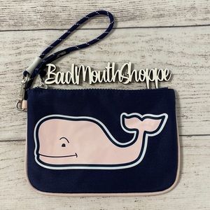 *Vineyard Vines for Target Blue Pink Whale Logo Zip Pouch Wristlet Bag